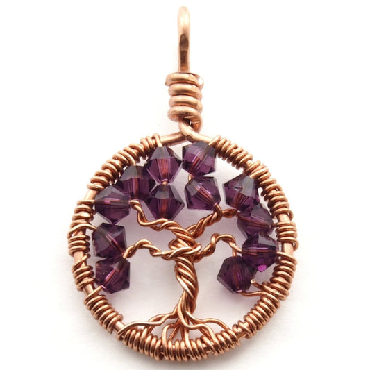 Amethyst Crystal Tree of Life Pendant ~ February Birthstone
