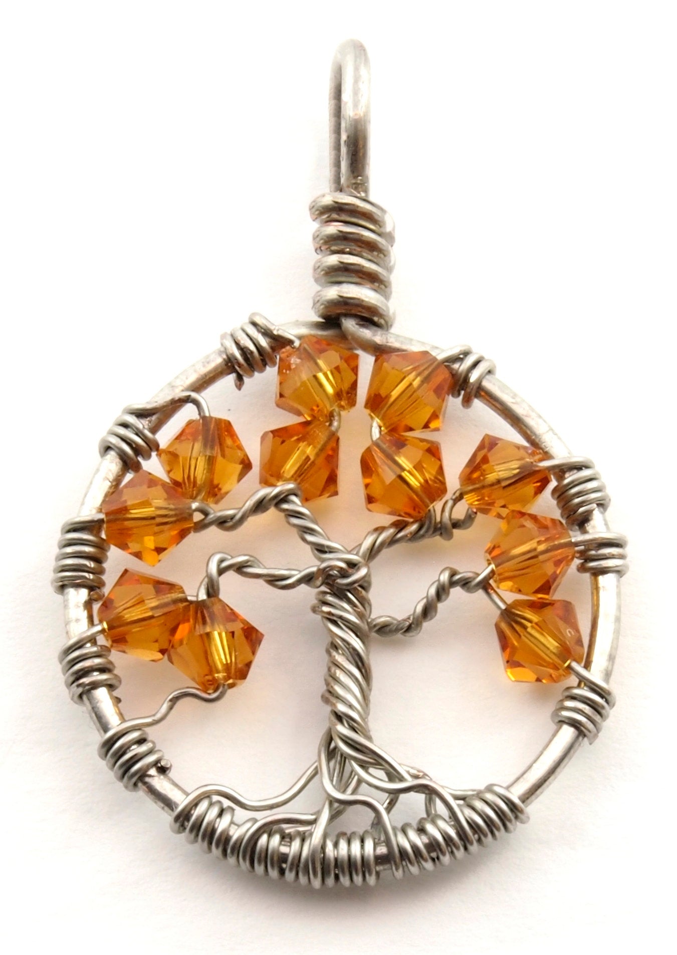Topaz Crystal Tree of Life Pendant ~ November Birthstone